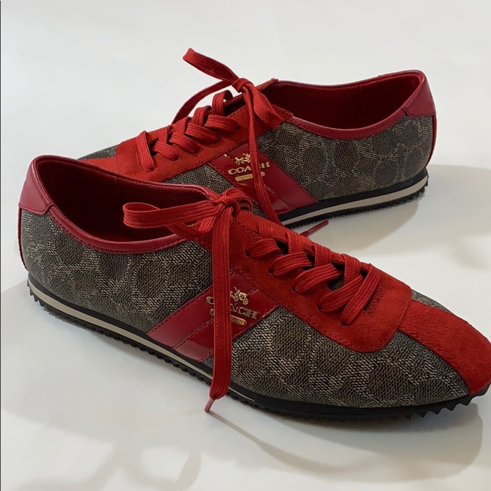 Coach Red and Brown Women's Sneakers